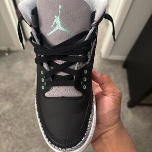 Jordan Black and Gray Sneakers with Mint Accents